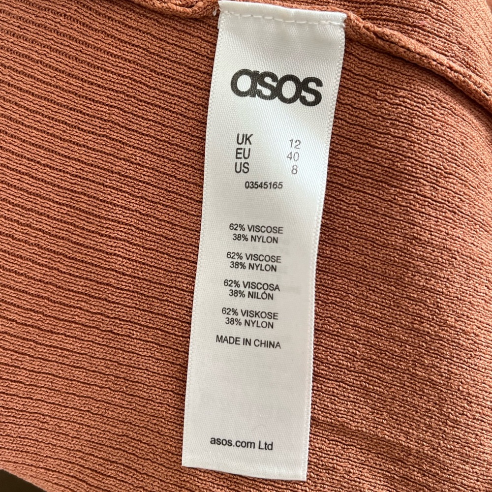 ASOS Tobacco Ribbed Mock Neck Top - Picture 4 of 4